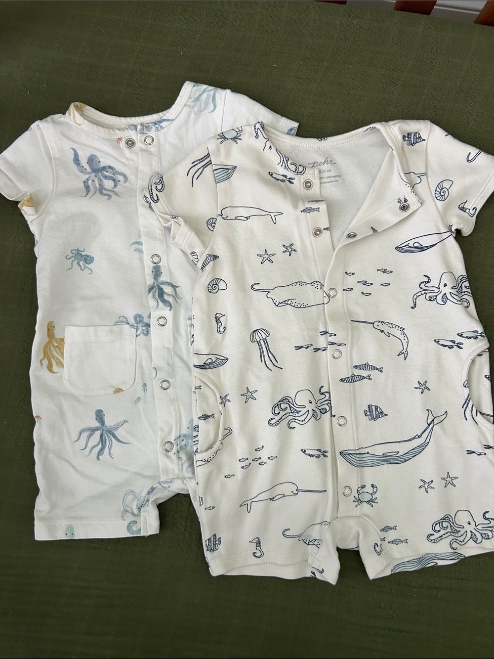 Pehr 12-18 mos rompers - Octopus Oasis and Life Aquatic